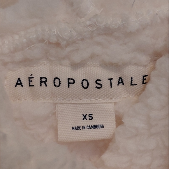 Aeropostale White and Purple Fleece Hoodie - Picture 2 of 4